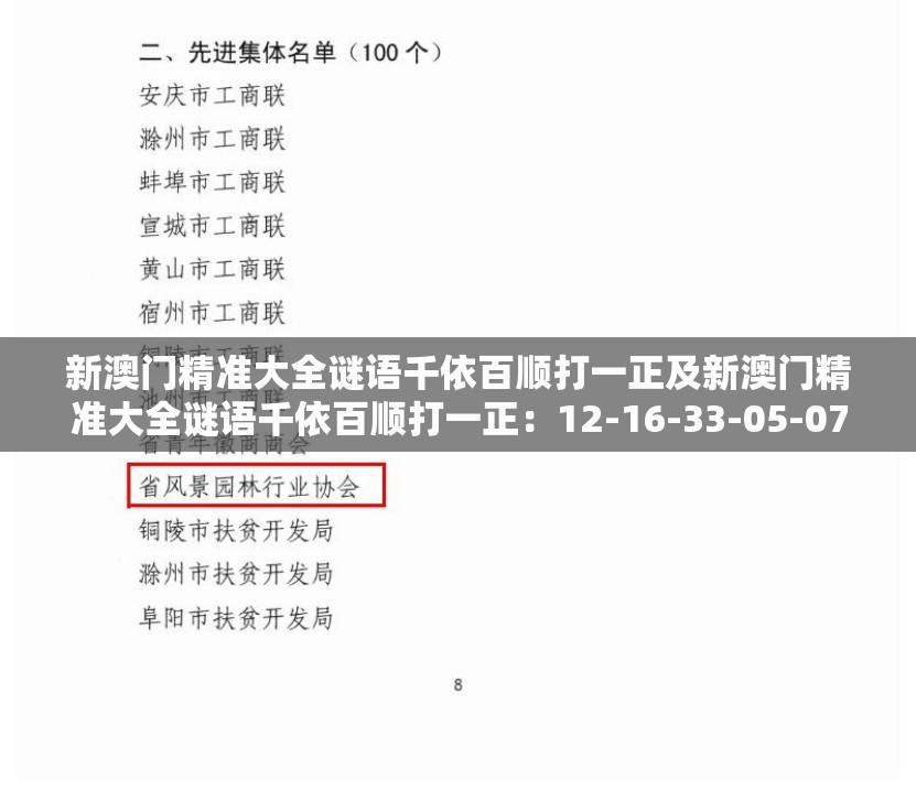 新澳门精准大全谜语千依百顺打一正及新澳门精准大全谜语千依百顺打一正：12-16-33-05-07-35 T:35和谨防欺诈的假推广页,新颖释义、专家解析解释与落实​